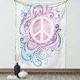 thumbnail image 1 of Groovy Decorations Wall Hanging Tapestry, Classic Hand Drawn Style Peace Sign and Swirls Freedom Change Hope Roll Icon, Bedroom Living Room Dorm Accessories, 40 X 60 Inches, by Ambesonne, 1 of 5