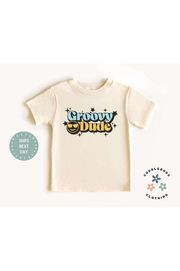Groovy Dude Toddler Shirt, Retro Groovy Dude Boys Summer Tee, Funny Hipster Kid Tee, Cool Kid Shirt, Kids Top TODDLER SHORT SLEEVE TEE BELLA CANVAS 3001T