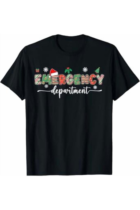 Groovy Emergency Department Christmas Santa ER Crew Nurse T-Shirt