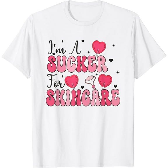 Groovy Esthetician Valentine's Day I'm A Sucker For Skincare T-Shirt