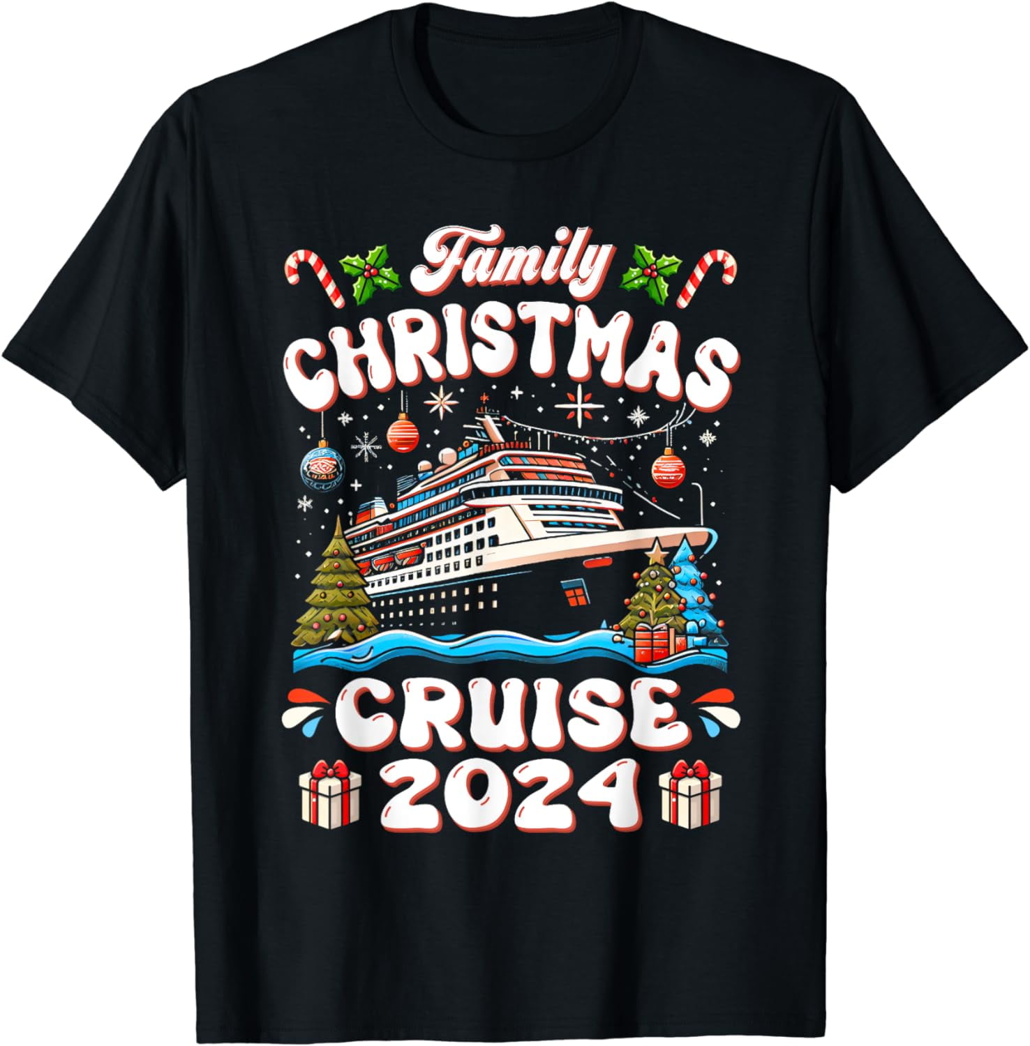 Groovy Family Christmas Cruise Squad 2024 Family Trip Xmas TShirt