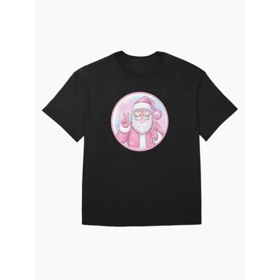 Groovy Father Christmas Bubble Gum Blush Disco Retro Christmas Fun Unisex T-Shirt up to Size 5XL