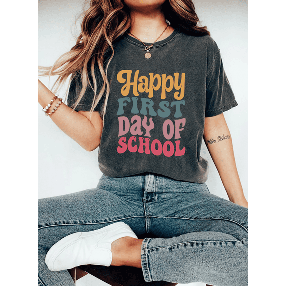 Groovy First Day of School Vintage T-Shirt, Gift for Back To School
