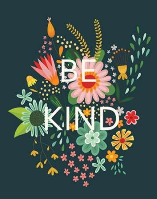 Groovy Florals I Be Kind Canvas Art - Lamai McCartan (22 x 28)