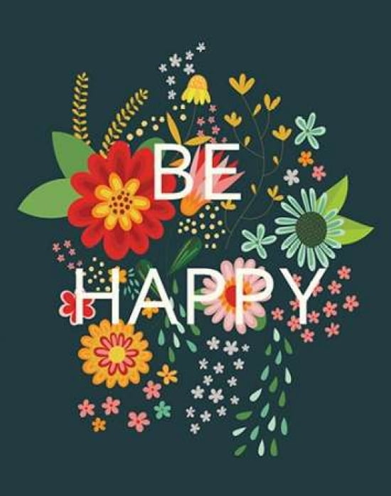 Groovy Florals II Be Happy Canvas Art - Lamai McCartan (22 x 28)