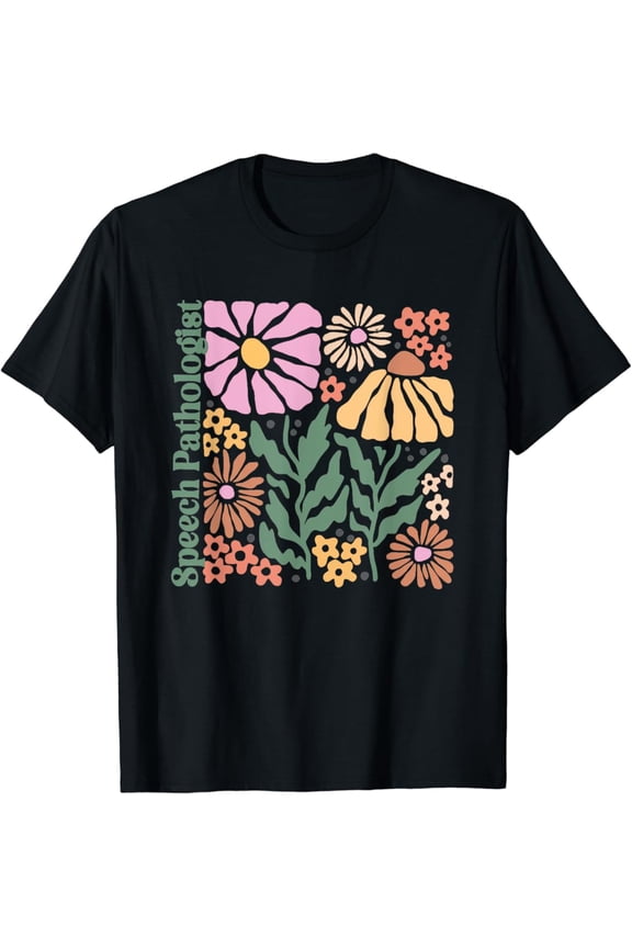 Groovy Flower SLP Boho Speech Language Pathologist AAC T-Shirt, F689 Tshirt All Size S-5XL