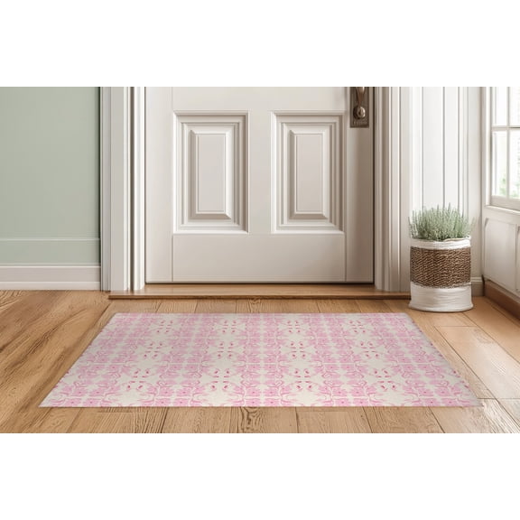Groovy Flowers Pink Indoor Doormat