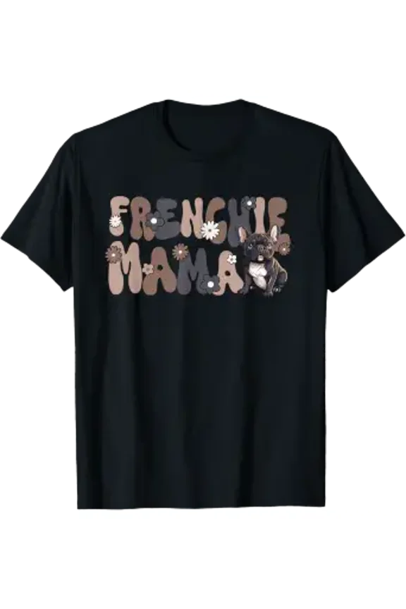 Groovy French Bulldog World's Best Frenchie Mama Graphic T-Shirt, Size S-5XL