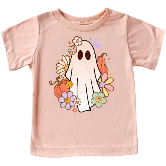 Groovy Ghost Halloween Shirt for Baby and Toddler Youth Girls Peach Shirt Youth Large