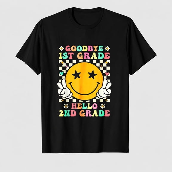 Groovy Goodbye 1st Grade Hello 2nd Grade Graduation T-Shirt