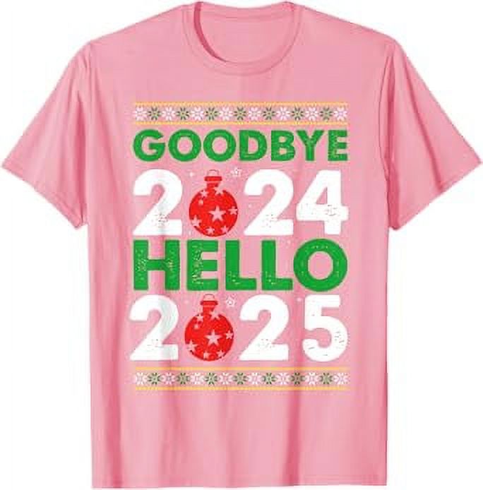 Groovy Goodbye 2024 Hello 2025 Christmas Happy New Year T-Shirt ...