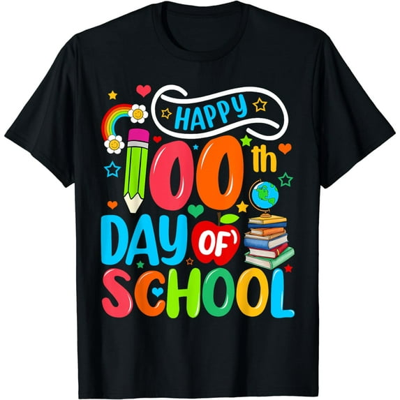 Groovy Happy 100th Day Student Cute Kids 100 Days Of School T-Shirt