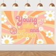 thumbnail image 1 of Groovy Happy Birthday Backdrop Banner, Young Wild Three 3rd Birthday Backdrop for Photography Boho Backdrops Third Birthday Party Decorations 3 Years Old Photo Booth Props, 1 of 3