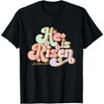 thumbnail image 1 of Groovy He Is Risen Cross Christians Religious Hippie Easter T-Shirt, 1 of 3