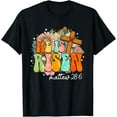 thumbnail image 1 of Groovy He Is Risen Cross Jesus Religious Easter Christians T-Shirt, 1 of 3