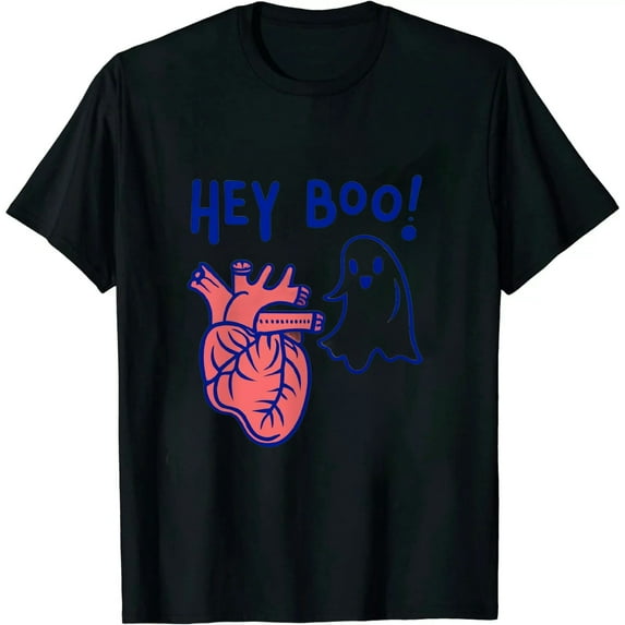 Groovy Hey Boo Cute Ghost Funny Halloween Mens Womens Kids T-Shirt