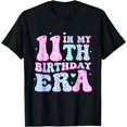 thumbnail image 1 of Groovy In My 11th Birthday Era Eleven 11 years Old Birthday T-Shirt mens t shirt，black，women，funny，misfits，men，journey, 1 of 4