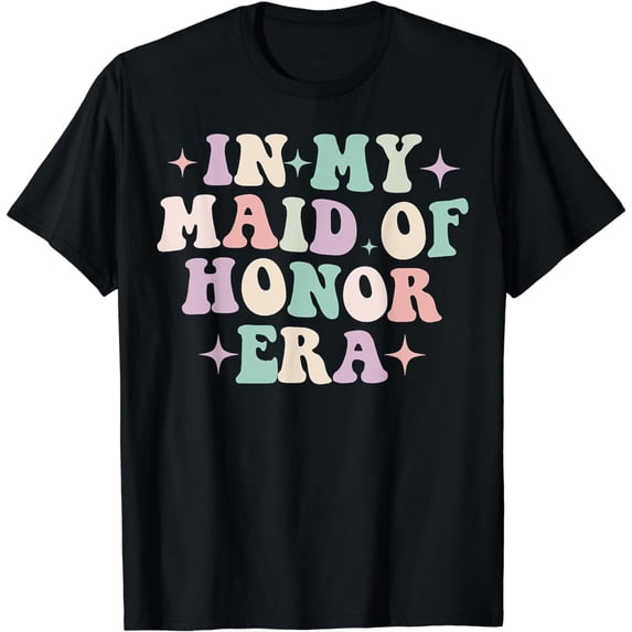 Groovy In My Maid of Honor Era Bridesmaid Wedding Party T-Shirt