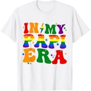 FAHUANGGE Groovy In My Papi Era Pride Month LGBTQ Fathers Day For Men T-Shirt