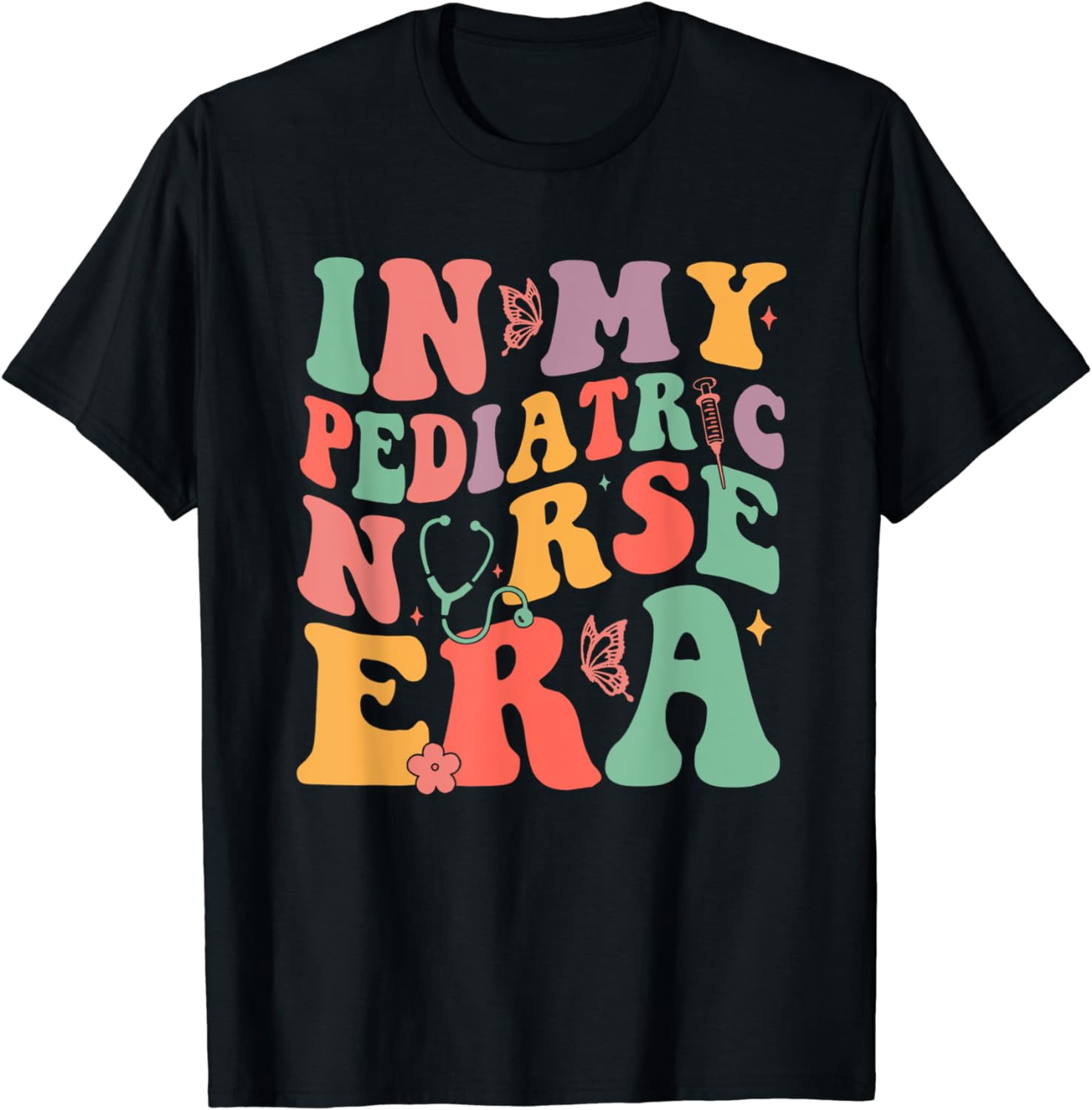 Groovy In My Pediatric Nurse Era School Nurse Week 2024 Cotton T-Shirt ...
