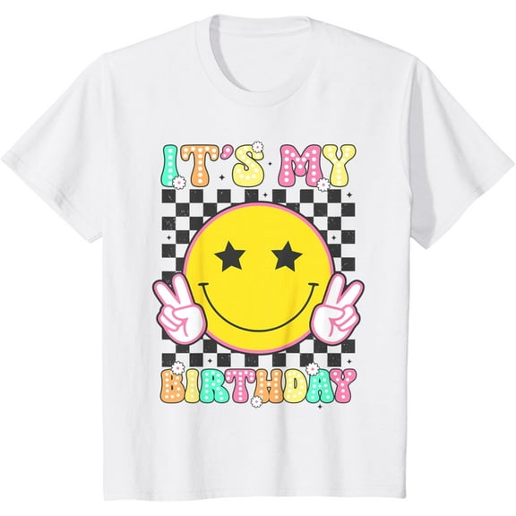 Groovy It's My Birthday Girls Teens Kid Bday Flower T-Shirt
