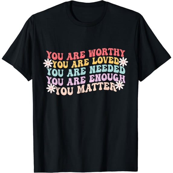 Groovy Kindness Affirmation T-Shirt for Mental Health Awareness and Positive Vibes