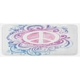thumbnail image 1 of Groovy Kitchen Mat, Classic Hand Drawn Style Peace Sign and Swirls Freedom Change Hope Roll, Plush Decorative Kitchen Mat with Non Slip Backing, 47" X 19", Pink Blue White, by Ambesonne, 1 of 1