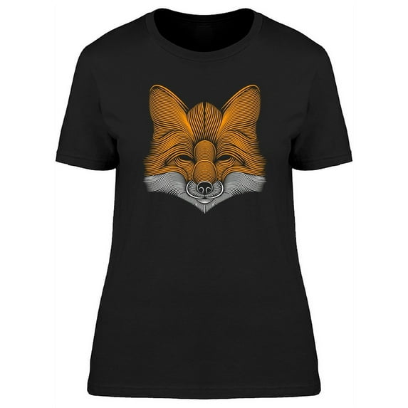 Groovy Line Fox Head T-Shirt Women -Image by Shutterstock, Female x-Large