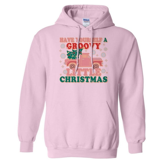Groovy Little Christmas Hoodie Sweatshirt Unisex 3X-Large Pink