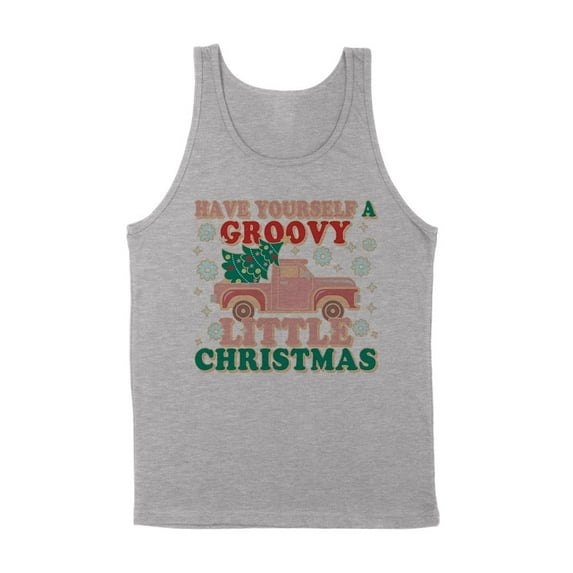 Groovy Little Christmas Tank Top Unisex Medium Grey