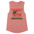 thumbnail image 1 of Groovy Little Christmas Women's Muscle Tank Large Desert Pink, 1 of 5