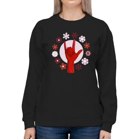 Groovy Love C Sweatshirt Women -Grace Popp Designs, Female Medium