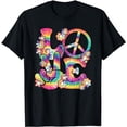thumbnail image 1 of Groovy Love Peace Sign Hippie Theme Party Outfit 60s 70s T-Shirt, 1 of 5