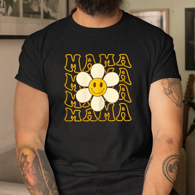 Groovy Mama Daisy Flower Mama Smile Face Shirt