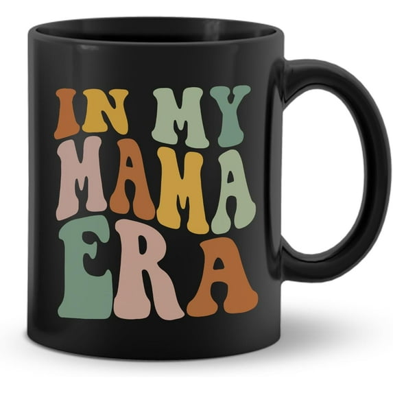 Groovy in My Mama Era Mug - Mama Coffee Mug, Mama Gifts, Mom Mug, Mom Mother Gifts from Daughters Sons, Mothers Day Birthday Gifts for Mom, Mama Mug 11 oz Black