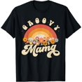 thumbnail image 1 of Groovy Mama Retro Rainbow Colorful Flowers Design Mom T-Shirt, 1 of 3