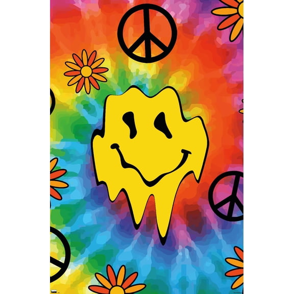 Groovy Melting Smile Face Wall Poster, 22.375" x 34"