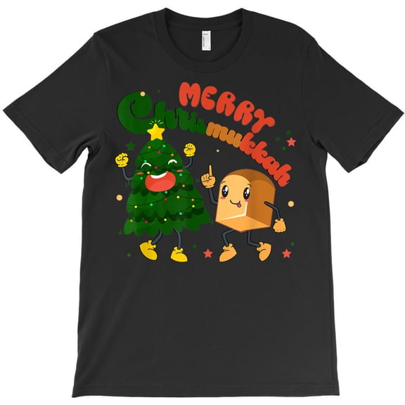 Groovy Merry Christmukkah Happy Hanukkah Jewish Holiday Themed Retro - Comfortable Fit G33390 Unisex T-Shirt, Up to Size 5XL