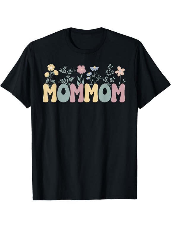 Groovy Mommom Grandmother Flowers Mommom Grandma T-Shirt
