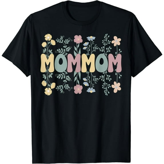 Groovy Mommom Grandmother Flowers Mommom Grandma T-Shirt