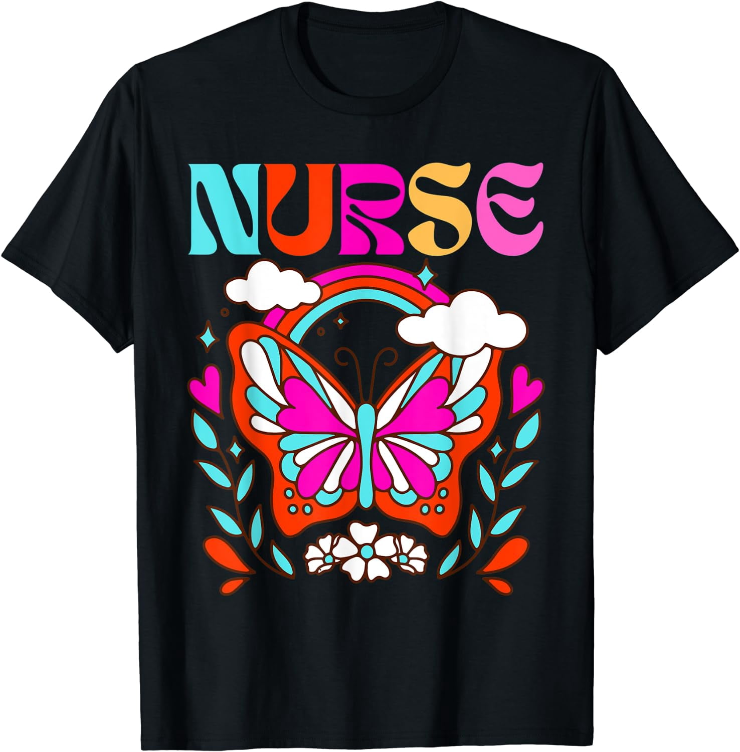 Groovy Nicu Icu Retro Nurse Happy Nurse Week 2023 School T-Shirt Black ...