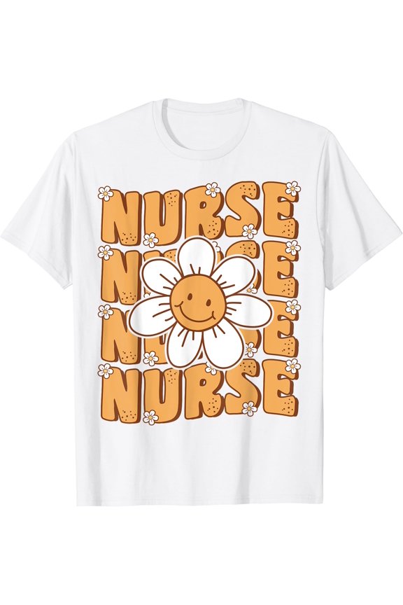 Groovy Nurse Cute Daisy Flower Retro School Nurse ICU CNA RN T-Shirt, Unisex T-Shirt