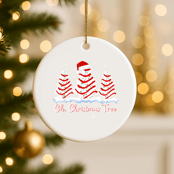 Groovy Oh Christmas Tree Cakes Debbie Beckey Jen Cake Lovers 2D FLAT Ceramic Ornament