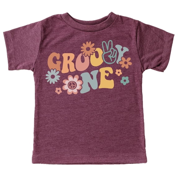 Groovy One Daisy Adorable 1st Birthday Shirt for Infant Baby Toddler Girl First Birthday Outfit Vintage Burgundy Shirt 12 Months