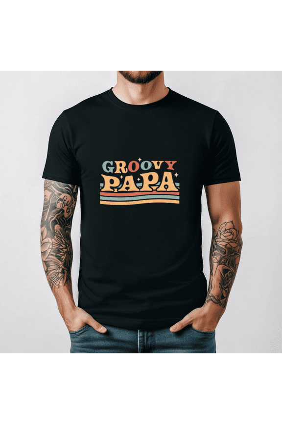 Groovy Papa 1970s Hippie Retro Fathers Day Gift Unisex T-Shirt S- 5XL