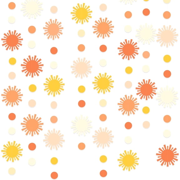 Groovy Party Decorations Boho  Dot Garland Streamer Ombre Daisy Banner Cutouts for Birthday Shower Wedding Bridal Shower Spring Summer Fall Retro Hippie Decor Supplies