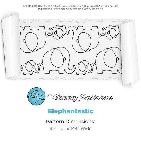Groovy Patterns Longarm Quilting Pantograph - Elephantastic Design