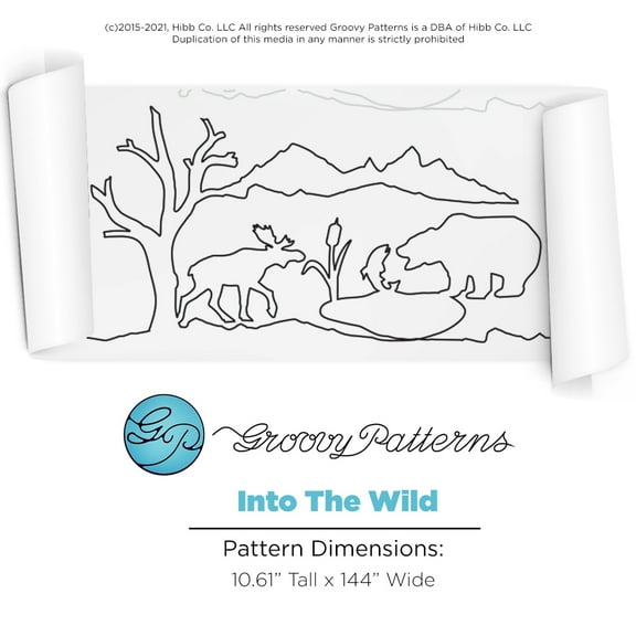 Groovy Patterns Longarm Quilting Pantograph - Into the Wild Design