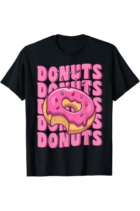 Groovy Pink Donut Squad Sprinkles Donut Lover Matching Donut T-Shirt