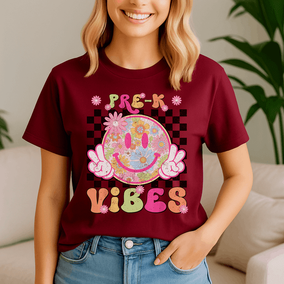 Groovy Pre K Prek Vibes First Day, Back To School Shirt, Happy First Day Of School Tshirt, Cute Teacher Gift, 1St Day Of School Tee, School Shirt, Kindergarten